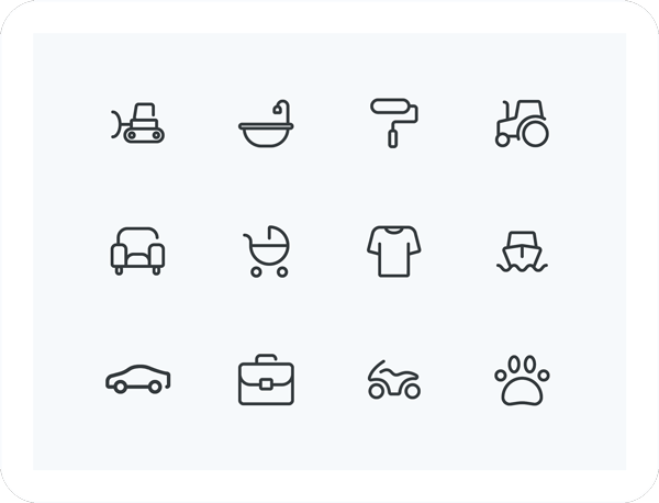 Vector icon set design for mobile and web interfaces
